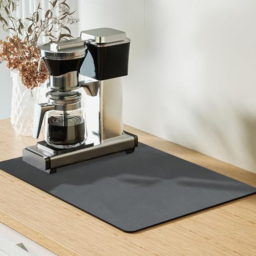 Alfombrilla Cafetera de Silicona - Alfombrilla Escurreplatos Antideslizante e Impermeable (30x40 cm), Bayeta Escurreplatos Multifuncional para Electrodomésticos y Cocina