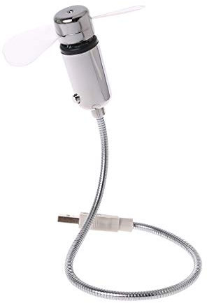 SANRLO USB LED Clock Fan With Real Time Display USB Powered Flashing Real Time Clock Cooling Fans Quiet Gooseneck Fan