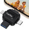 Yueflue Chiavetta USB per lphone 128 GB, 4 in1 Tutto Metallo lphone Memoria Esterna to Salvare più Foto e Video, Senza APP. Chiavetta per lphone Memoria Esterna con Porta i0S, USB, Type C, Micro.