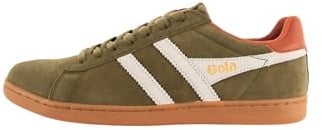 Gola Men's Team II Suede Sneakers, Khaki/Off-White/Rust, 7