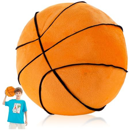 Plüschtier Basketball, 28cm Basketball Kuscheltier, Plüschpuppe Stofftier, Plüsch Kissen Spielzeug, 3D-Ballförmiges Wurfkissen, Spiele Sport Spielzeug Geschenk für Jungen und Mädchen, Plush Doll Deko