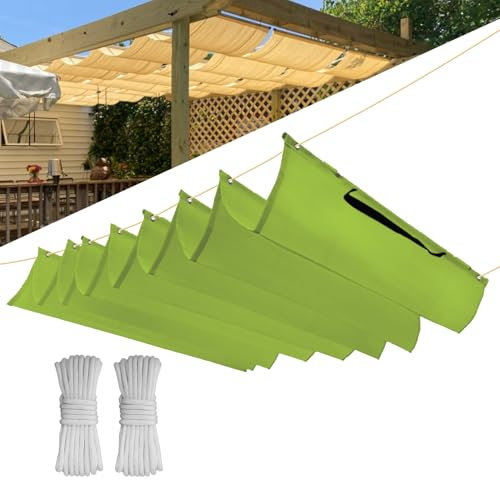 Einziehbar Welle Sonnensegel 3x4M(BxL), Verstellbar Schattenabdeckung, Wasserdicht Sonnenschutz Sonnenschutz Schutz vor UV- Strahlungen für Pergola Garten Schattenabdeckung - Apfelgrün