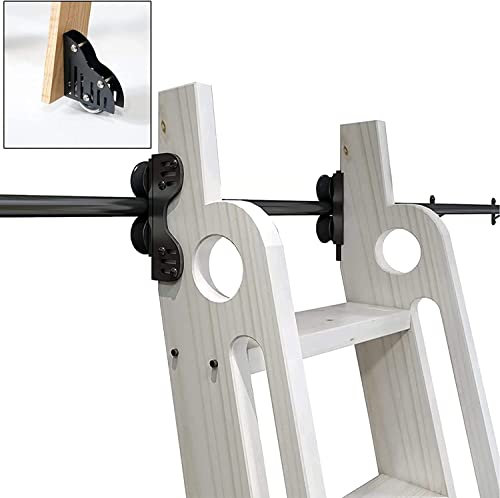 VDLLQYN, Einziehbare, rollbare Bibliotheksleiter-Hängeschiene, komplettes Hardware-Set + Verlängerungsschiene, 3,3 bis 20 Fuß Lange, runde Rohrschienen for Mobile Leitern,Rollbare Leiterschienen(13ft