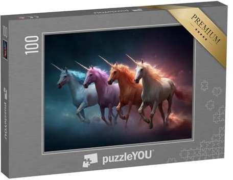 puzzleYOU: Puzzle 100 Teile „Magische Einhörner reiten durch die Galaxien“