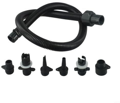 Honseadek Air Pump Hose Nozzle Kit 6 Adapters 100cm Inflatable Tube Accessory for Electric Pumps SUP Boat Raft Pool Tent Ball Inflation Compatible HT-781 HT-782