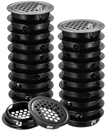 50 Piezas 35mm Orificios de Malla de Ventilación Redondos de Acero Inoxidable, Rejillas de Ventilacion, Placa de Ventilación Acero inox para Cocina Baño Estantería Gabinete Armarios