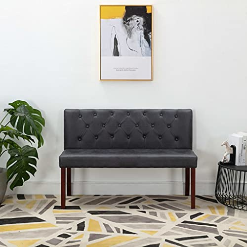 Frdhee Hocker Sitzbank Esszimmer,Sitzbank 120 cm Grau Wildleder-Optik für Wohnzimmer Schlafzimmer