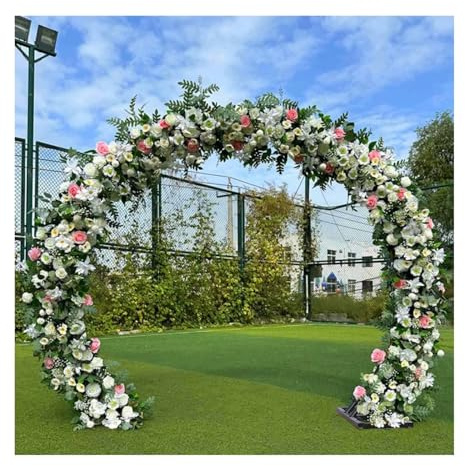Arche de mariage ronde extérieur tonnelle de jardin pour cérémonie, plantes grimpantes, pergola, treillis, toile de fond