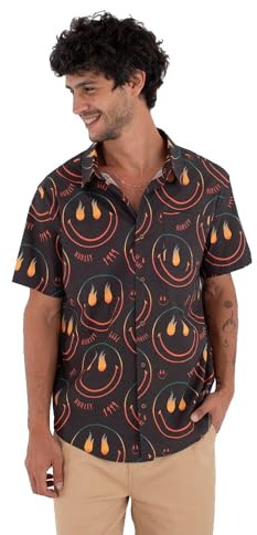 Hurley Herren Men's Short-Sleeved Shirt - Printing Press Happy Face T-Shirt