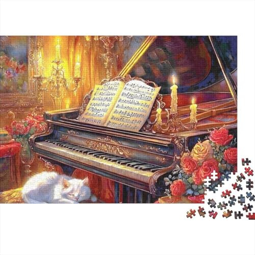 Grand Piano 1000 Piece Jigsaw Puzzle Adults Paper Music Score Puzzle Game for Family Relaxation Gift 70x50cm/1000pcs