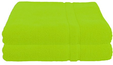 Julie Julsen 2er Pack 60 x 100 cm Handtuch Premium Qualität 900 gm2 aktuellen Farben und 3 Größen aus Baumwolle Design Doppel Rahmen Apfelgrün