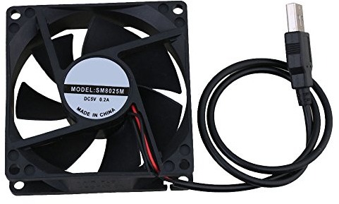 5V Negro 8CM 8025 USB Poder silencioso Rodamiento de bolas Caja de la computadora Ventilador de refrigeración para el caso de la computadora CPU Cooler