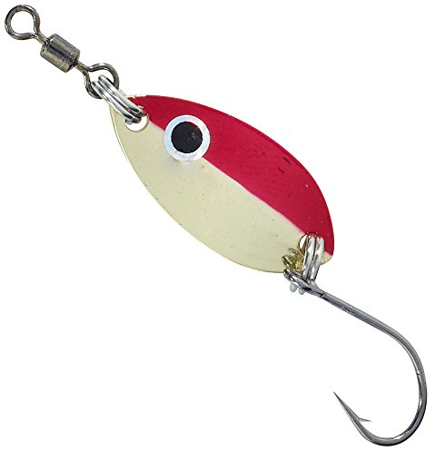 Balzer Forellen Blinker Leaf 1,5g 2,5cm- Forellenblinker zum Spinnfischen auf Forellen, Spoonblinker zum Forellenangeln, Spinnköder, Farbe:Goldfarben / Rot