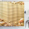 ABAKUHAUS Strand Duschvorhang, Sand mit Muscheln, mit 12 Ringe Set Stielvoll Modern, 175x200 cm, Sandbraun Mehrfarbig