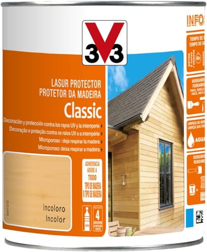 V33 Protector Decorativo De La Madera Classic Satinado Incoloro 0,75L