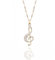 Collier de mode collier de musique note avec brillant CZ cristal pendentif collier longue chaîne collier pour femmes filles (Plaqué or)