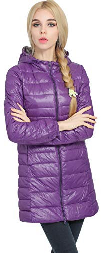 Piumino Lungo Leggero Donna Con Cappuccio Piumini Lunghi Leggeri Giacca Piumino Leggeri Donna Giacconi Invernali Cappotto Piumino Trapuntato Ultraleggero Giubbotti Giubbini Giacca Invernale Viola