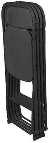 Ontario Furniture Klappstühle - Moderner, schwarzer Kunststoff mit Stahlrahmen - 4er Pack (faltbar & stapelbar) - Empfohlen für Camping