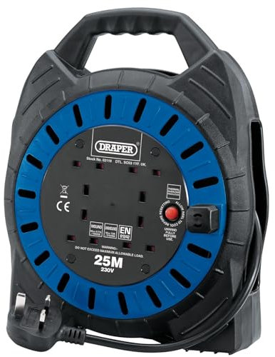 Draper 02119 230V Four Socket Cable Reel, 25m