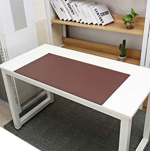 SK Studio Schreibtischunterlage mit Kantenschutz wasserdichte PU Leder, rutschfeste mit Mausunterlage für Computertastatur, PC und Laptop Rotbraun 90x50cm