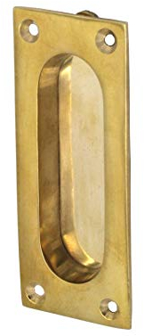 Türbeschläge antik, Schiebetürgriff, Griffmulde/Griffmuschel aus Messing, poliert für Zimmertüren, Historisch