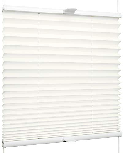 SchattenFreude Klemmfix-Plissee für Fenster | Mit Klemm-Haltern | Ohne Bohren | Naturweiß, Breite: 135cm x Höhe: 150cm