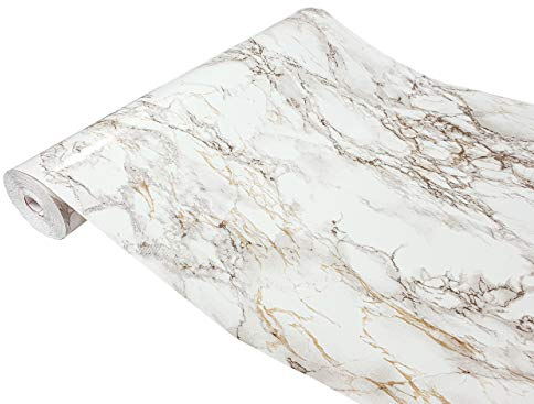 DecoMeister Vinilos Autoadhesivos Para Muebles Imitacion Marmol Papel Adhesivo Para Cocina Pared Puertas Láminas Decorativas Decoracion En Rollo Para Forrar 90 x 490 cm Aspecto Mármol
