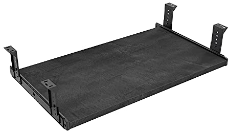 FRMSAET Plateau de tiroir de Clavier 53 cm / 60 cm / 76 cm Meubles Accessoires de Bureau Costumes Quincaillerie Support en Bois sous Le Bureau Plate-Forme à Hauteur réglable. (60 cm, Roche Noire)