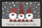MoonWorks® Fußmatte Frohe Weihnachten Wichtel Wintermotiv Schneeflocken Gnomes Zwerge rutschfest & waschbar schwarz 60x40cm