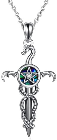 VENACOLY Wikinger-Halskette für Frauen Sterling Silber Meduse/Drache/Wolf/Schädel/Schlange/Kompass/Axt Halskette für Männer Nordischer Schmuck Geschenk für
