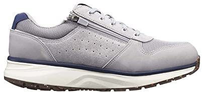JOYA Dynamo Zip M Grey, Herrensneaker im Retro-Look aus Veloursleder, für Bequeme Bewegung im Alltag, gesunde Herrenschuhe, Grau, 45