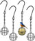 OFFCUP Fat Ball Bird Feeder, 4pcs Metal Fat Ball Bird Holder, Hanging Bird Feeder Holder Spherical with 4 S-shaped hooks for Outdoor Garden Wildlife Birds Finch Sparrow Robin (Black)