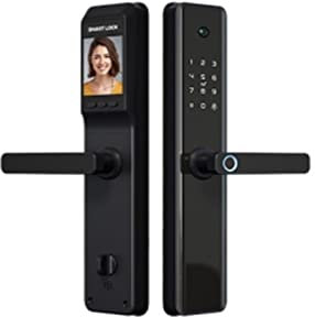 LEONTY L8 Serrure de Porte Intelligente biométrique Empreinte Digitale WiFi Tuya pêne Dormant électronique avec caméra vidéo Avant extérieur (Color : 240 22)