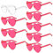 Jesdavan Occhiali a Forma di Cuore, 9 Pezzi Occhiali Party, Occhiali Festa, Occhiali Cuore, 1 Trasparente + 8 Rosa Rossa Adatto per Feste di Compleanno Accessori Carnevali
