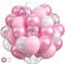 Ballon Rosa, Latex Glitter Ballons mit Bändern, 60 Pcs Rosa Konfetti Helium Ballons, Pailletten Helium Ballon, für Hochzeit und Geburtstag,Graduierung, Baby-Duschen, 12 Zoll/30cm