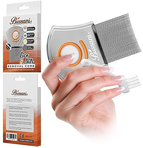 Bussani Läusekamm - Rostfreier Stahl - Ideal für alle Haartypen und Altersgruppen - Unisex - Familien mit Kindern, Eltern, Individuals