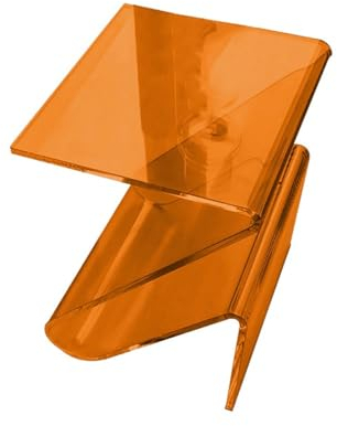 QotTLe Acryl Endtisch for Nachttisch, Sofa Nachttische Gebogene Moderne Glastisch Dicke Moderne Couchtisch Mit Runder Kante for Wohnzimmer/Schlafzimmer/Badezimmer (Color : Orange)