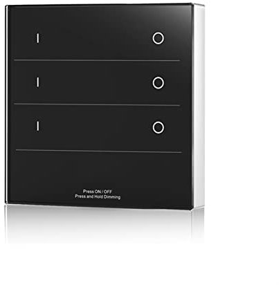 SenhE 86 Pannello tattile a Parete DC 3V 2.4G RF Dimming Telecomando Wireless 3 Zone for Striscia Singola Push Dim On off Interruttore (Color : T20-3 3 Zones Black)
