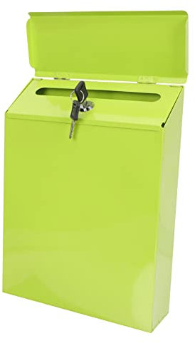 BESTonZON Kasten Briefkasten Mit Schließfach Büro Mail-zubehör Sicherheitspostfach Verriegeln Schlüsselübergabe Der Spendenbox Montierte Postbox Lotterie-Box Altmodisch Eisen