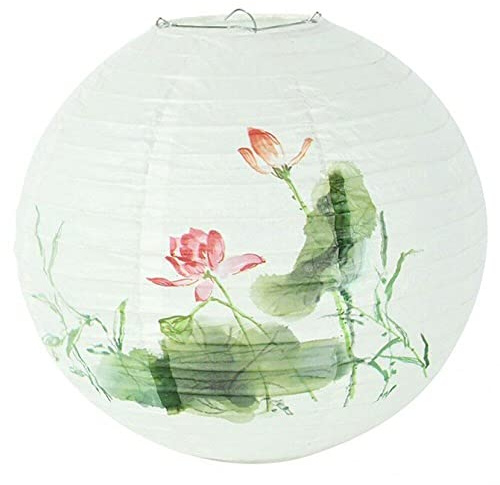 Keuyeo Runder Papierlaternen-lampenschirm, 30 cm, Seidenpapier-lampen, Dekor, Chinesischer Orientalischer Stil, Hängelampen Für Restaurant, Zuhause