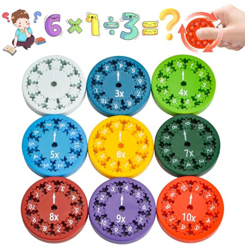 Vibbang Math Fact Fidget Spinner, Fidget Spinner Matematica, Filatori Matematici Fidget Spinners, Fidget Learning Game Toy Allevia lo stress, Giocattolo Matematico (Moltiplicazioni, Divisioni)