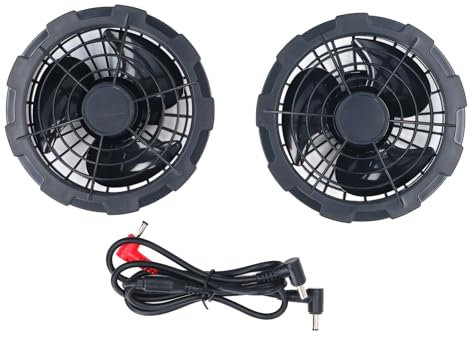 Cooling Vest Fan 2pcs 12V Air Conditioned Clothes Fan with DC Power Cable Brushless Motor Low Noise Cooling Jacket Fan for Men Women Hot Weather