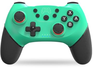 NK Wireless Switch Controller, kompatibel mit Switch/OLED/Lite/Pro, mit Wake-Funktion, Makro-Einstellungen, Bluetooth, 6-Achsen-Sensor, Turbo, Dual Shock, LED-Anzeigen, Farbe Schwarz-Blau