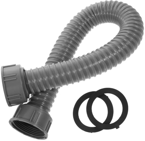 Artibetter Tuyau de vidange flexible avec double filetage - Tuyau d'égout télescopique pour lavabo et évier de cuisine - Avec 2 joints d'étanchéité - 50,00 x 5,20 x 5,20 cm