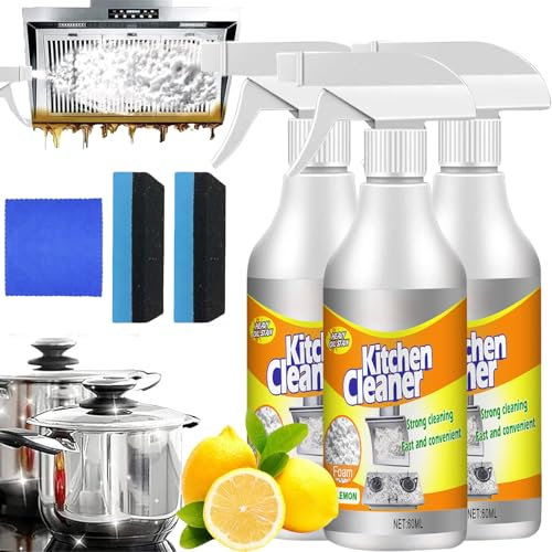 Donubiiu Kitchen Cleaner Foam Spray, Kitchen Foam Cleaner, Foam Kitchen Cleaner, Sciasi Foam Cleaner, Heavy-Duty Kitchen Foam Cleaner, Multi-Purpose Foam Cleaner (3PCS)