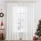 MIULEE Tende Trasparenti Tende per Interni con Nastro Arricciato 2 Pannelli per Finestre Camera da letto Soggiorno Casa Moderna 140X300 CM Bianco