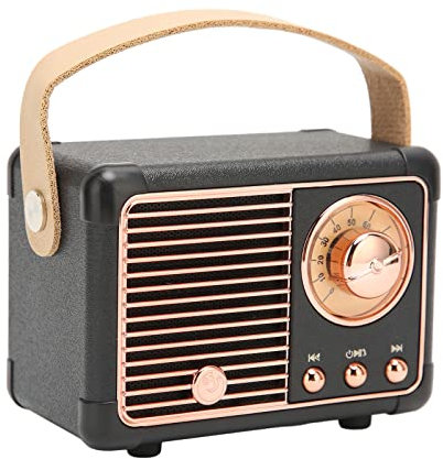 CCYLEZ Altavoz Bluetooth Retro, Altavoz BT 5.0, Efecto de Sonido Estéreo HiFi, Peso Pequeño y Liviano, Decoración Vintage, Lindo Estilo Antiguo para el Hogar, Viajes, Al Aire Libre