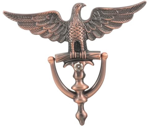 Angoily European Style Eagle Head Zinc Alloy Knocker Door Viewer Door Knockers for Front Door Home Door Knock with Peephole Door View Knocker Replacement Knocker Viewer Front Door Knocker