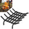 LZQ Grille à bois de cheminée en acier riche en carbone - Pour charges lourdes - 41 x 31 x 11 cm - Support pour bois de chauffage - Grille de poêle avec pieds - Charge maximale : 50 kg