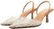 CRETUAO Women's Clear Slingback Heels,Sexy Pointed Toe Kitten Mid Heels Sandals,with Pearl Studded Rhinestones Wedding Dressy Party Pumps Shoes,Apricot 1,5 UK